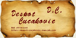 Despot Čučaković vizit kartica